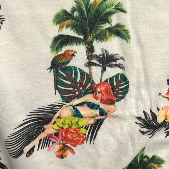 On the byas White Tropical Palm Print Tank Top - Picture 8 of 9
